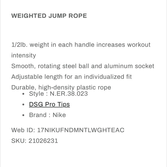 Nike weighted jump rope and Gliding disc - Picture 3 of 4